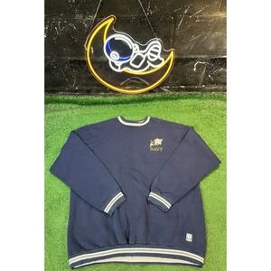 Vintage United States Navy Midshipmen Sweatshirt Blue Discus Athletic Men's XXL‎